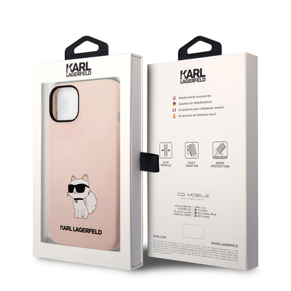 iPhone 14 Kılıf Karl Lagerfeld Silikon Choupette Dizayn Kapak