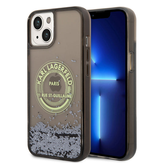 iPhone 14 Kılıf Karl Lagerfeld Sıvılı Simli RSG Dizayn Kapak