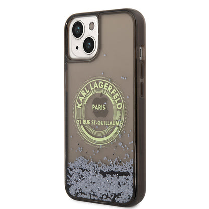 iPhone 14 Kılıf Karl Lagerfeld Sıvılı Simli RSG Dizayn Kapak