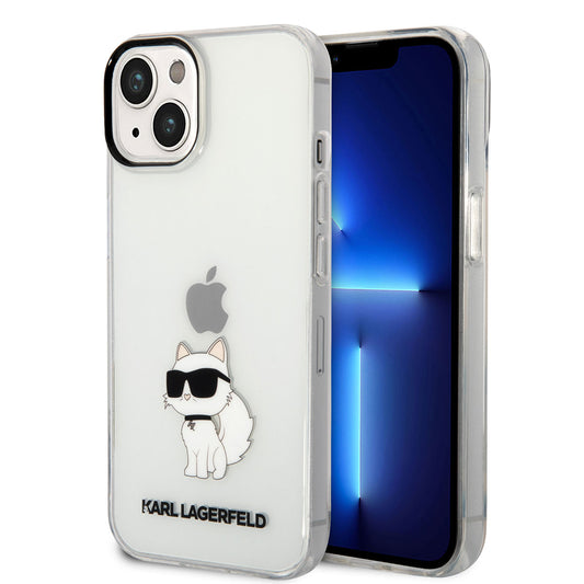 iPhone 14 Kılıf Karl Lagerfeld Transparan Choupette Dizayn Kapak