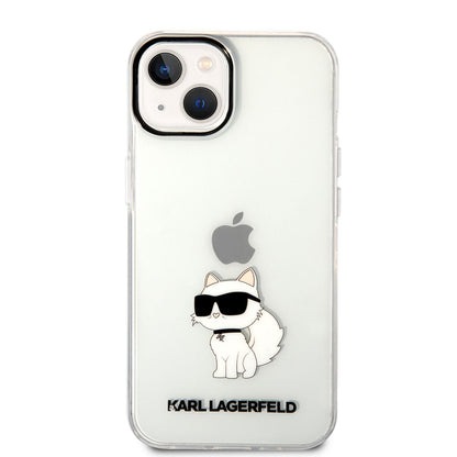iPhone 14 Kılıf Karl Lagerfeld Transparan Choupette Dizayn Kapak