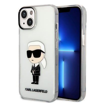 iPhone 14 Kılıf Karl Lagerfeld Transparan İkonik Karl Dizayn Kapak