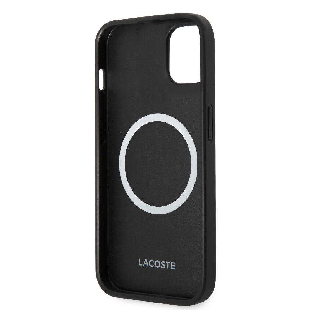 iPhone 14 Kılıf Lacoste Orjinal Lisanslı PU Pike Desenli Arka Yüzey İkonik Timsah Dokuma Logolu Kapak