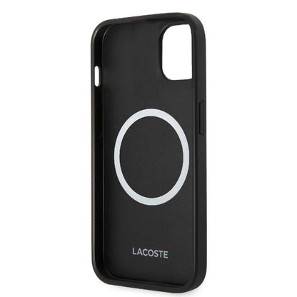 iPhone 14 Kılıf Lacoste Orjinal Lisanslı PU Pike Desenli Arka Yüzey İkonik Timsah Dokuma Logolu Kapak