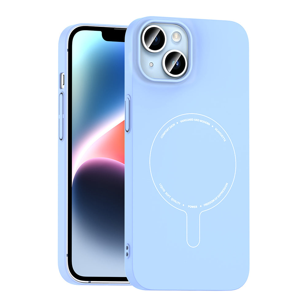 Apple iPhone 14 Kılıf M-Safe Şarj Özellikli Kamera Korumalı Zore Elio Sert PC Kapak