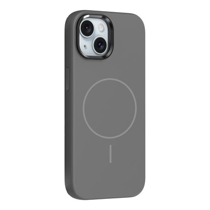 Apple iPhone 14 Kılıf M-Safe Şarj Özellikli Metal Kamera Çerçeveli Zore Edi Silikon Kapak