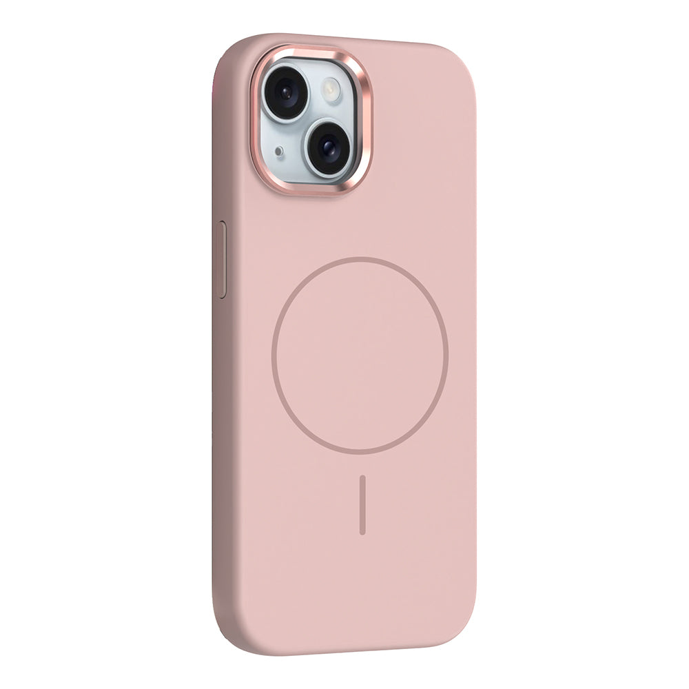 Apple iPhone 14 Kılıf M-Safe Şarj Özellikli Metal Kamera Çerçeveli Zore Edi Silikon Kapak