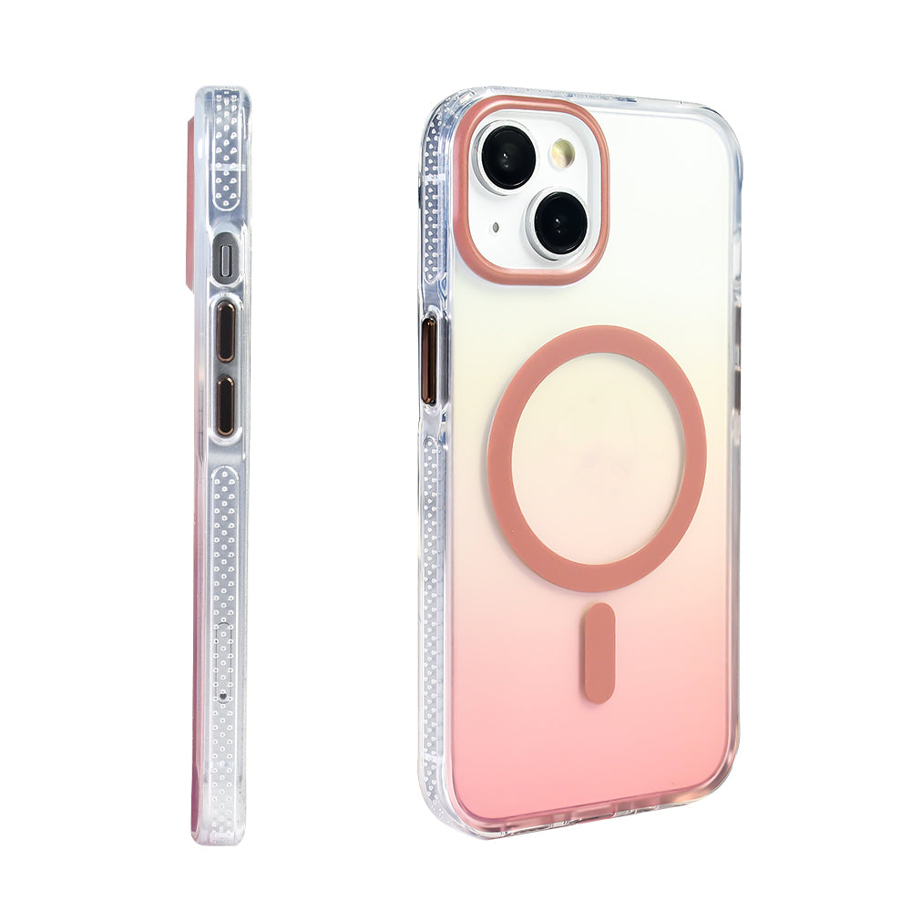 Apple iPhone 14 Kılıf M-safe Şarj Özellikli Transparan Renk Geçişli Zore Toros Kapak