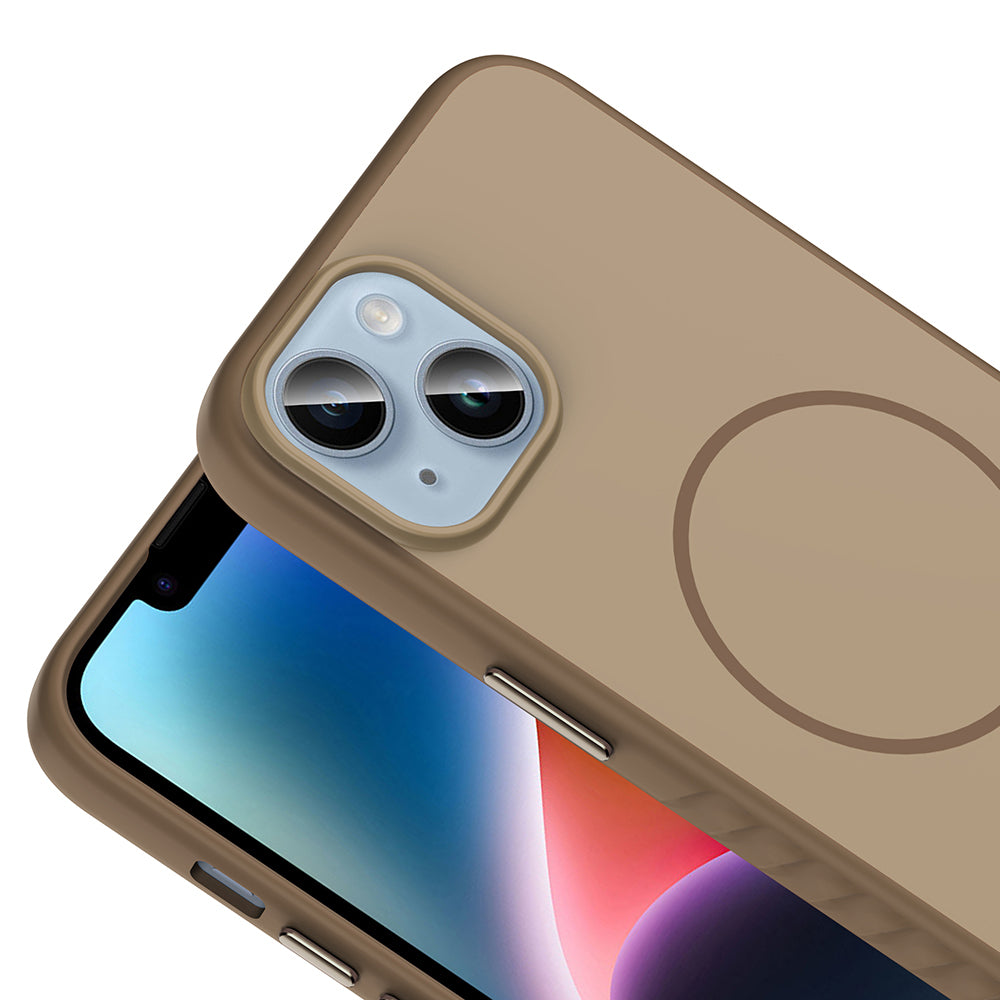 Apple iPhone 14 Kılıf M-safe Şarj Özellikli Zore Tea Kapak