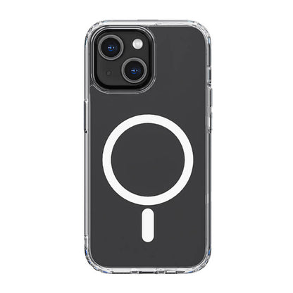 iPhone 14 Kılıf M-safe Şarj Özellikli Airbagli Şeffaf PC Arka Yüzey Recci Magnetik Suction Serisi Kapak