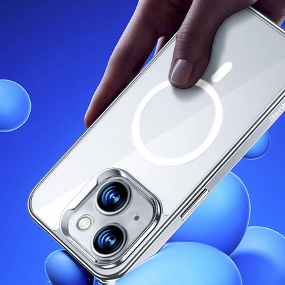 iPhone 14 Kılıf M-safe Şarj Özellikli Cam Yüzey Benks Electroplated Kapak