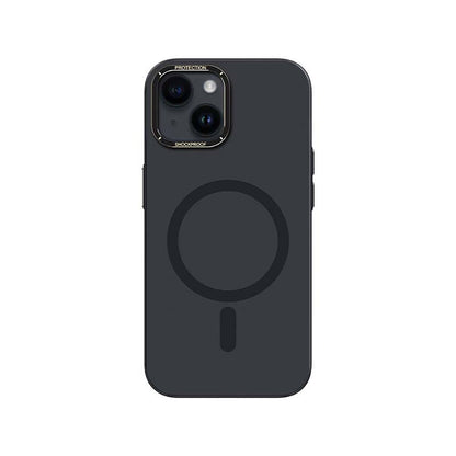 iPhone 14 Kılıf M-safe Şarj Özellikli Metal Kamera Çerçeveli Recci Glaze Serisi Kapak