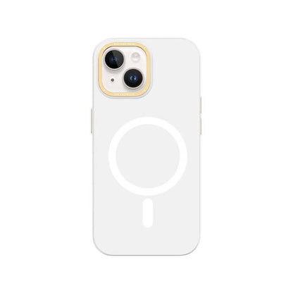 iPhone 14 Kılıf M-safe Şarj Özellikli Metal Kamera Çerçeveli Recci Glaze Serisi Kapak