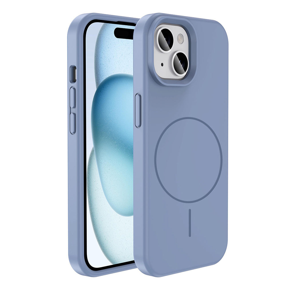 Apple iPhone 14 Kılıf M-safe Şarj Özellikli Sıvı Teknolojili Silinebilir Sert Zore Kivi Kapak