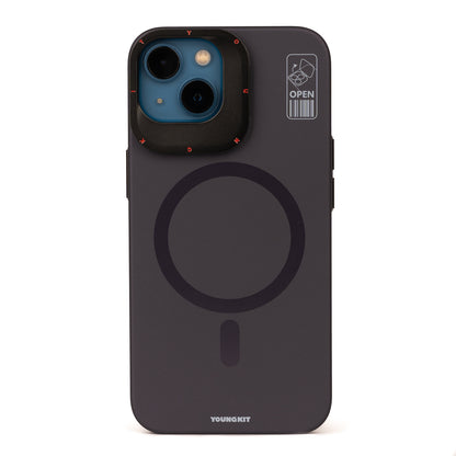 iPhone 14 Kılıf M-safe Şarj Özellikli Standlı YoungKit Hermit Bracket Serisi Kapak