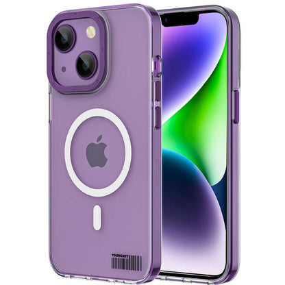 iPhone 14 Kılıf M-safe Şarj Özellikli Youngkit Coloured Glaze Serisi Kapak