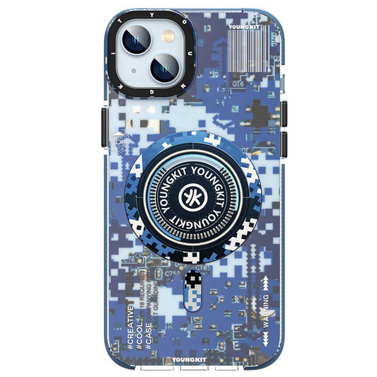 iPhone 14 Kılıf M-safe Şarj Özellikli YoungKit Kamuflaj Serisi Kapak
