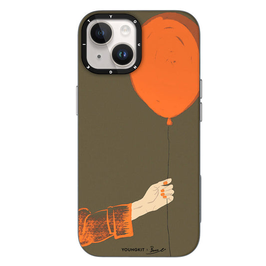 iPhone 14 Kılıf M-safe Şarj Özellikli Youngkit Orange Serisi Flying Balloon Kapak