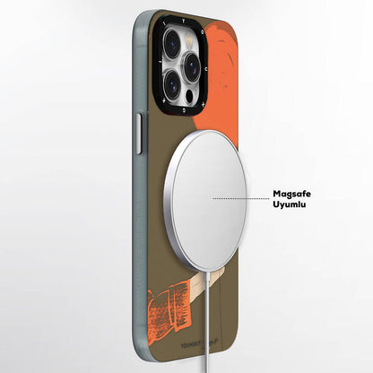 iPhone 14 Kılıf M-safe Şarj Özellikli Youngkit Orange Serisi Flying Balloon Kapak