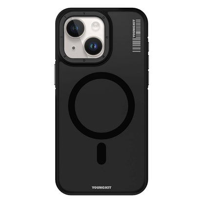 iPhone 14 Kılıf M-safe Şarj Özellikli Youngkit Rock Sand Serisi Kapak
