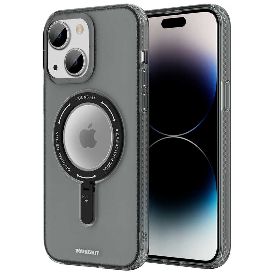 iPhone 14 Kılıf M-safe Şarj Özellikli Youngkit Rock Serisi Kapak