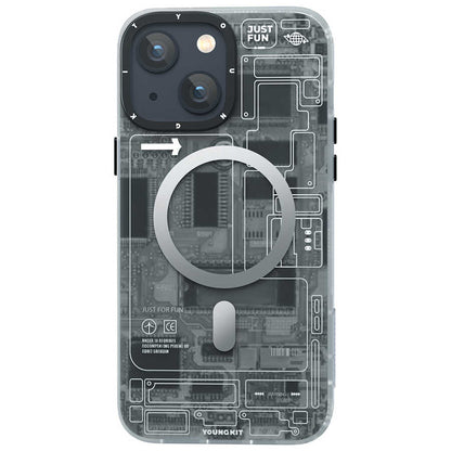 iPhone 14 Kılıf M-safe Şarj Özellikli YoungKit Technology Serisi Kapak