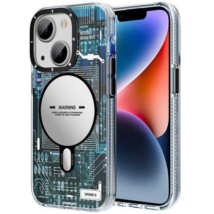 iPhone 14 Kılıf M-safe Şarj Özellikli YoungKit Technology Serisi Kapak