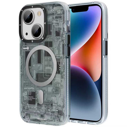 iPhone 14 Kılıf M-safe Şarj Özellikli YoungKit Technology Serisi Kapak