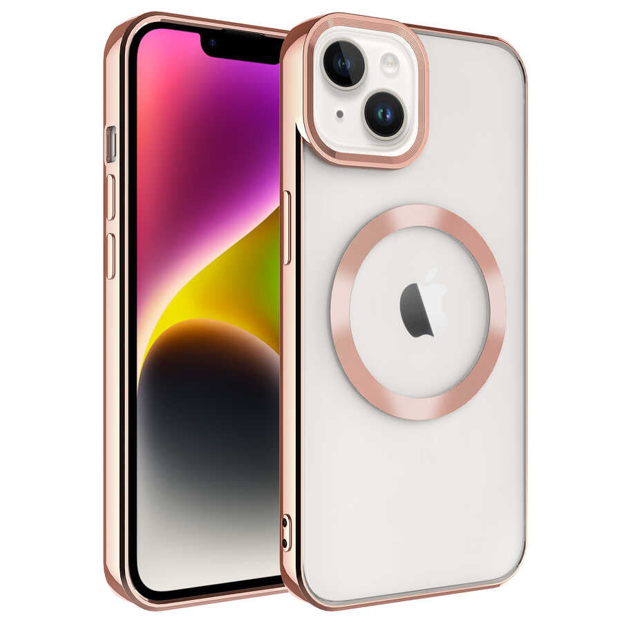 Apple iPhone 14 Kılıf M-safe Wireless Şarj Özellikli Zore Setro Silikon