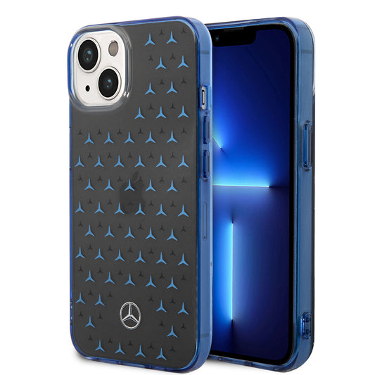 iPhone 14 Kılıf Mercedes Benz Çift Katmanlı Yıldız Desenli Dizayn Kapak
