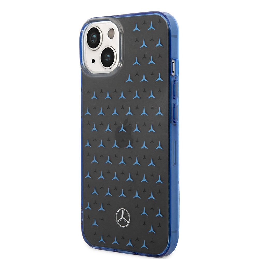 iPhone 14 Kılıf Mercedes Benz Çift Katmanlı Yıldız Desenli Dizayn Kapak