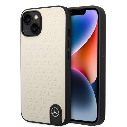 iPhone 14 Kılıf Mercedes Benz Hakiki Deri Yıldız Dizayn Kapak
