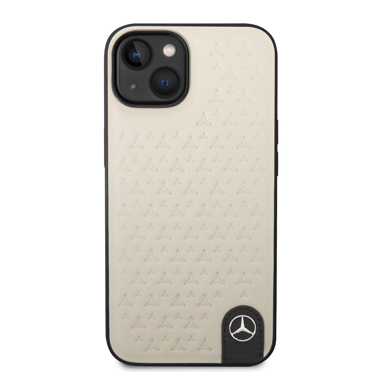 iPhone 14 Kılıf Mercedes Benz Hakiki Deri Yıldız Dizayn Kapak