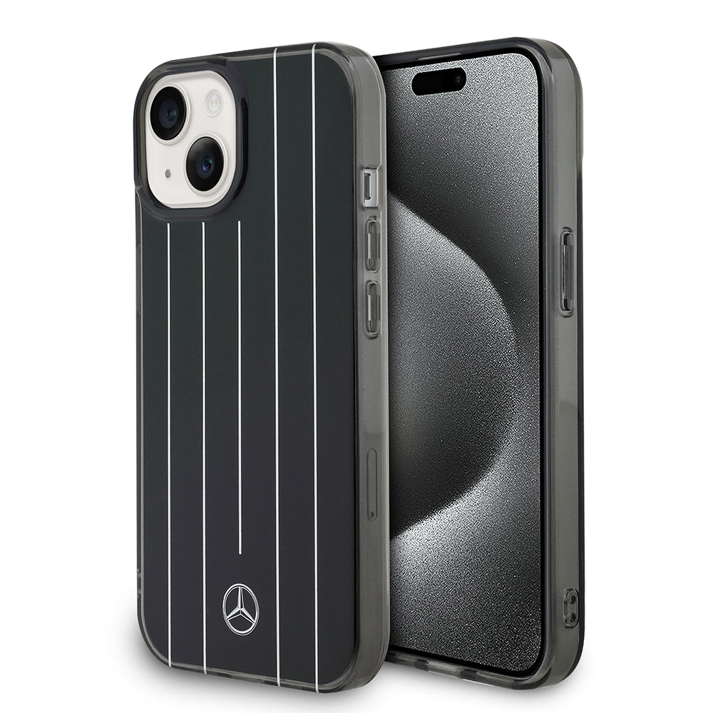 iPhone 14 Kılıf Mercedes Benz Orjinal Lisanslı New Urban 3 Sert PC Paralel Çizgi Desenli Kapak