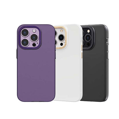 iPhone 14 Kılıf Metal Kamera Çerçeveli Recci Glaze Serisi Kapak