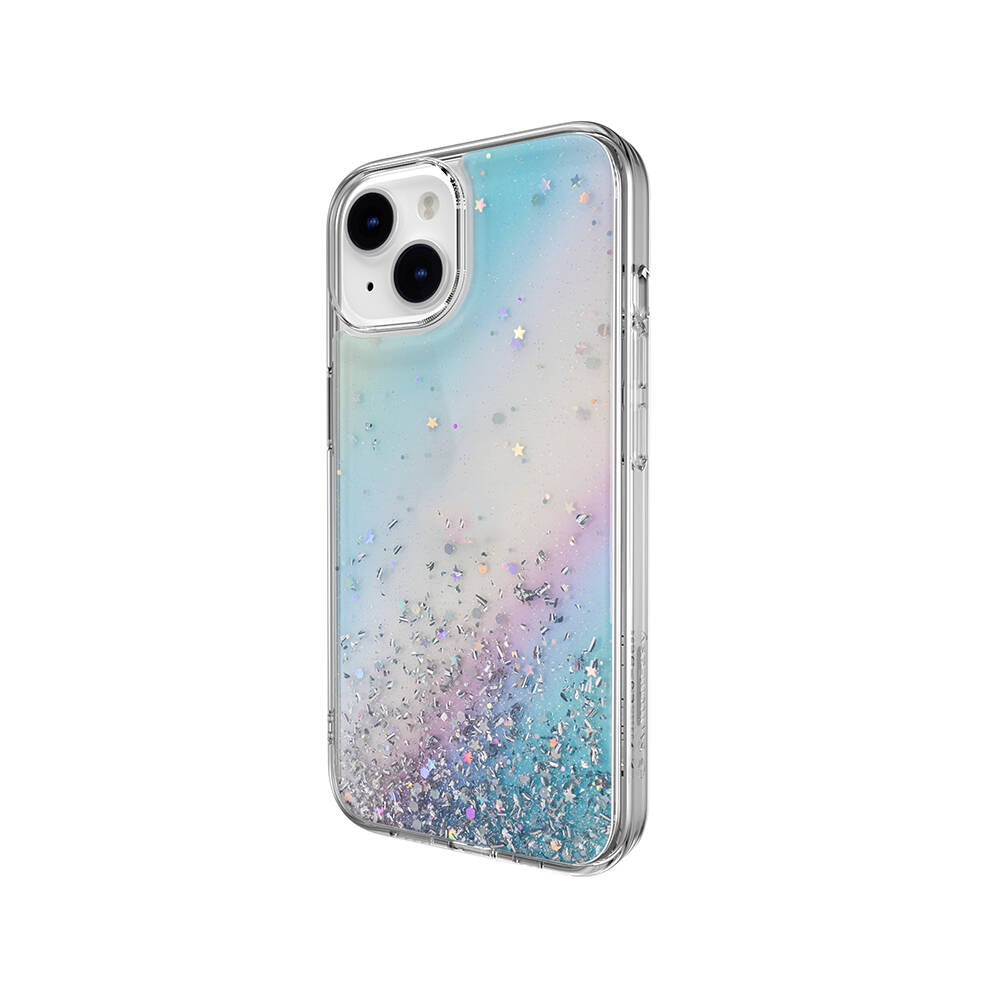 iPhone 14 Kılıf Parlayan Simli Şeffaf Lisanslı Switcheasy Starfield Kapak