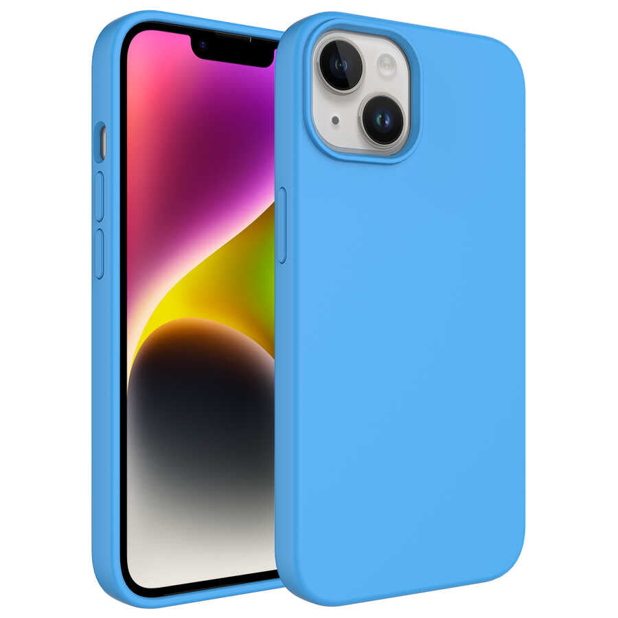 Apple iPhone 14 Kılıf Sıvı Teknolojili Silinebilir Sert Zore Kivi Kapak
