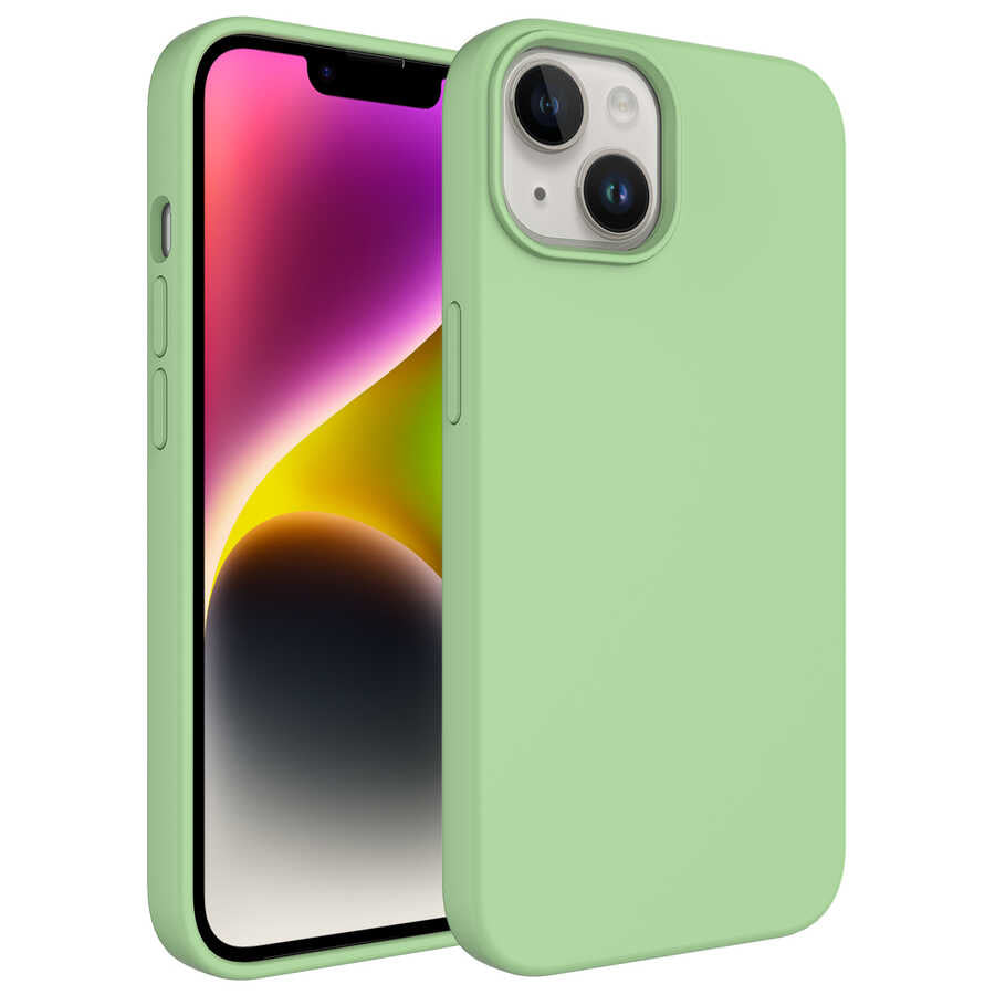 Apple iPhone 14 Kılıf Sıvı Teknolojili Silinebilir Sert Zore Kivi Kapak