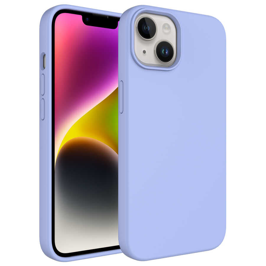 Apple iPhone 14 Kılıf Sıvı Teknolojili Silinebilir Sert Zore Kivi Kapak