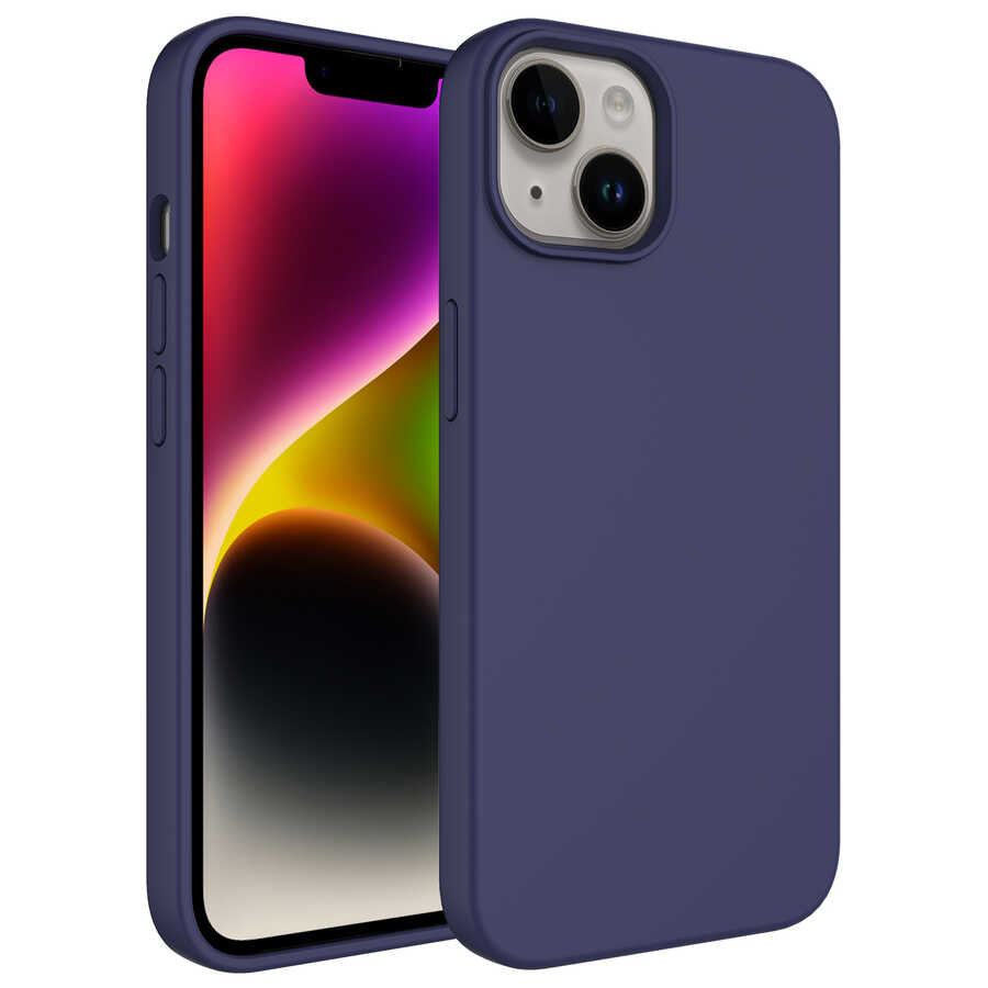 Apple iPhone 14 Kılıf Sıvı Teknolojili Silinebilir Sert Zore Kivi Kapak
