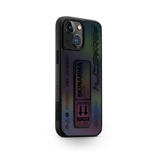 iPhone 14 Kılıf SkinArma Holografik Tasarımlı Standlı Deri Görünümlü Kira Kobai Kapak