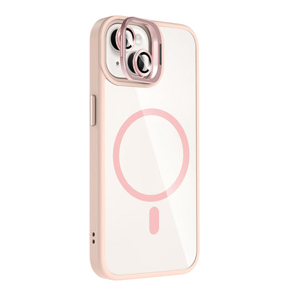 Apple iPhone 14 Kılıf Standlı ve Kamera Lens Hediyeli M-Safe Şarj Özellikli Zore Etro Kapak