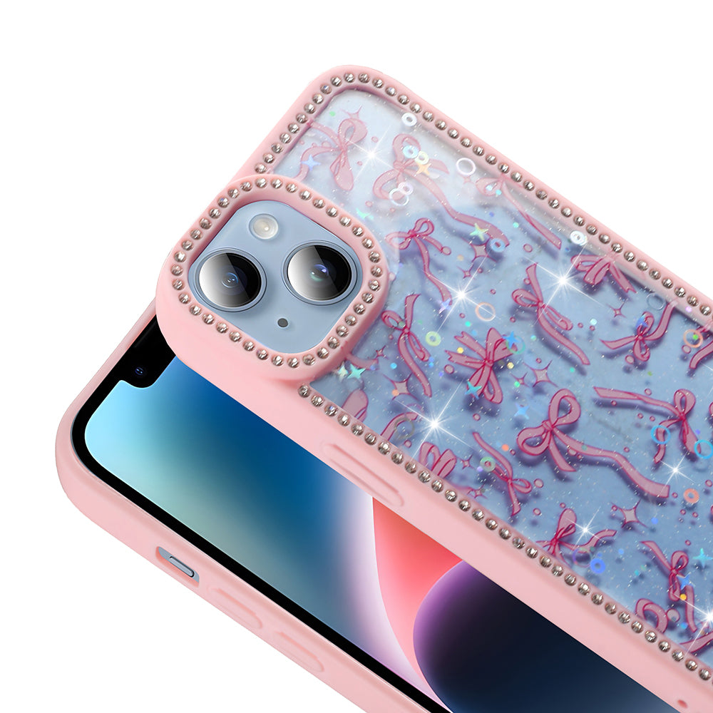 Apple iPhone 14 Kılıf Taşlı ve Simli Tasarım Zore Azra Kapak