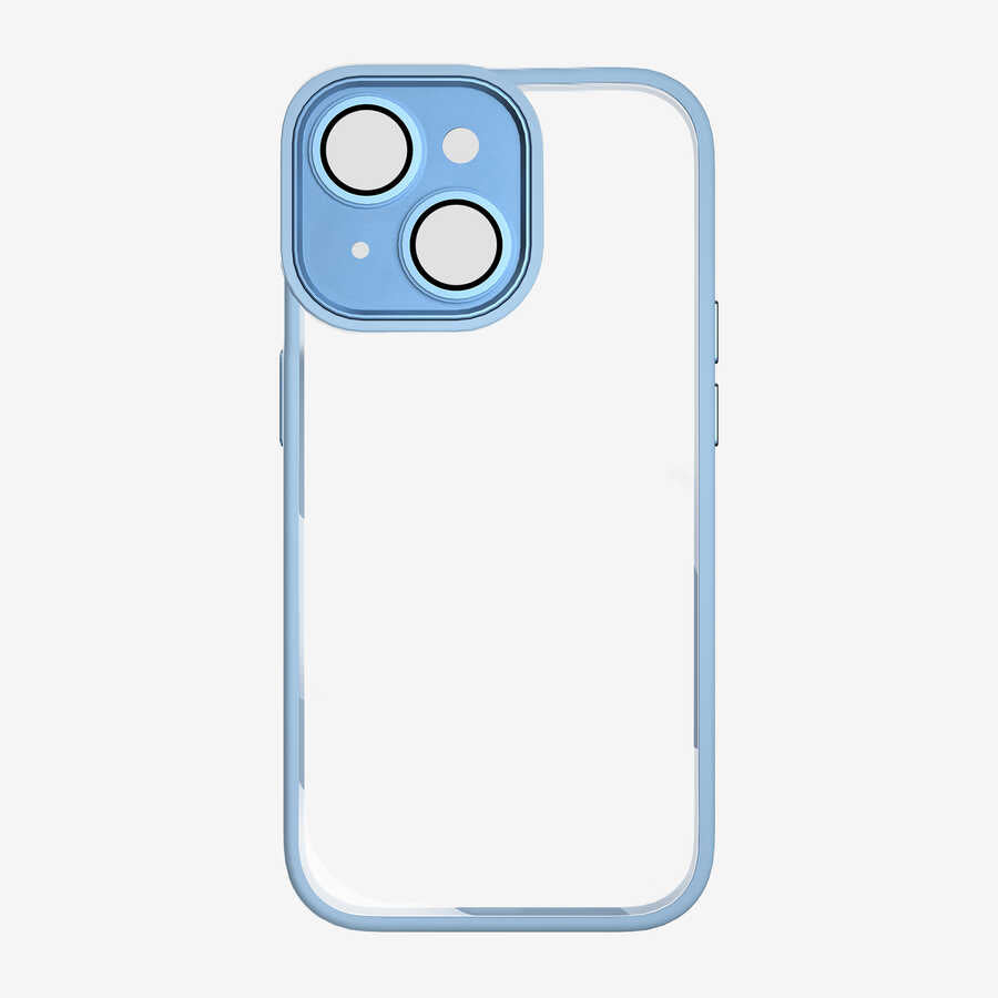iPhone 14 Kılıf Wiwu VCC-104 Lens Korumalı Renkli Kenar Arkası Şeffaf Vivid Clear Kapak