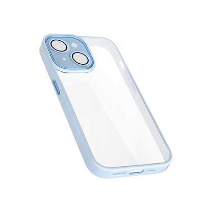 iPhone 14 Kılıf Wiwu VCC-104 Lens Korumalı Renkli Kenar Arkası Şeffaf Vivid Clear Kapak