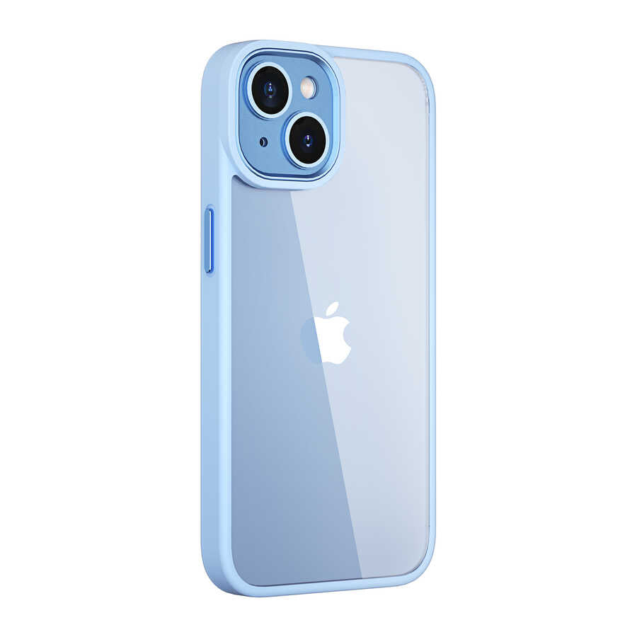 iPhone 14 Kılıf Wiwu VCC-104 Lens Korumalı Renkli Kenar Arkası Şeffaf Vivid Clear Kapak