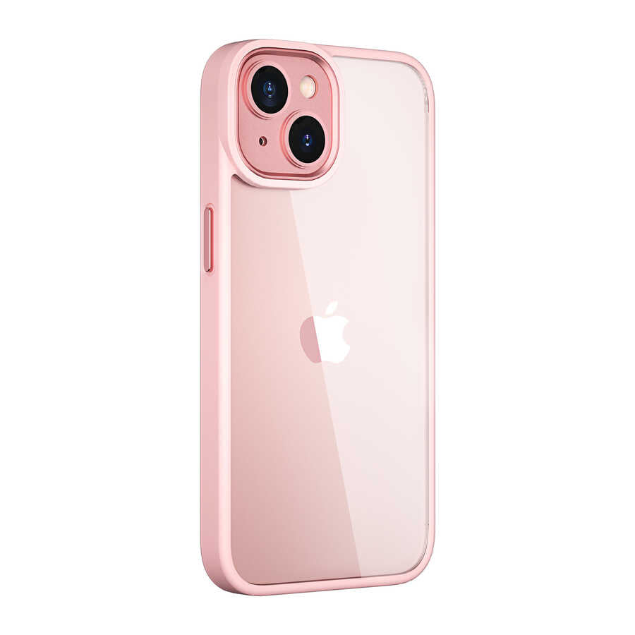 iPhone 14 Kılıf Wiwu VCC-104 Lens Korumalı Renkli Kenar Arkası Şeffaf Vivid Clear Kapak