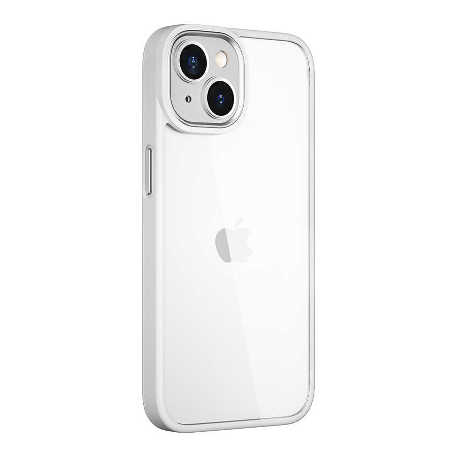 iPhone 14 Kılıf Wiwu VCC-104 Lens Korumalı Renkli Kenar Arkası Şeffaf Vivid Clear Kapak