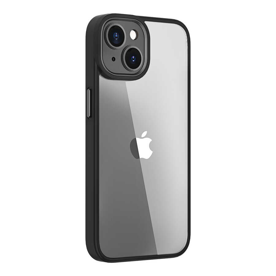 iPhone 14 Kılıf Wiwu VCC-104 Lens Korumalı Renkli Kenar Arkası Şeffaf Vivid Clear Kapak