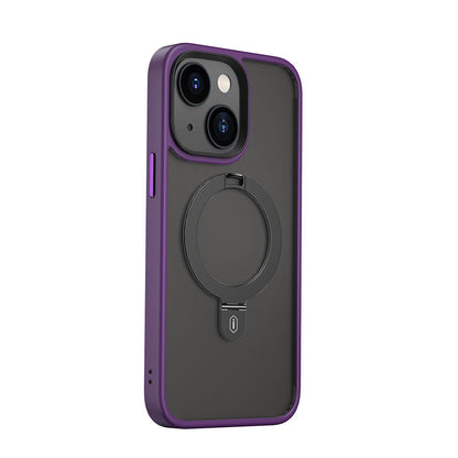 iPhone 14 Kılıf Wiwu ZMM-010 M-safe Şarj Özellikli Parmak İzi Bırakmayan Mat Transparan Standlı Kapak
